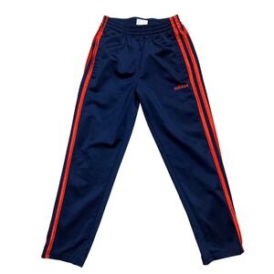 Adidas Kids Navy Blue Orange Stripe Track Pants Athletic Joggers Size 7